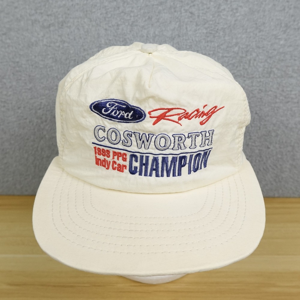 Vintage Ford Racing Cosworth 1993 PPG Indy Car Champion Hat Snapback Beige